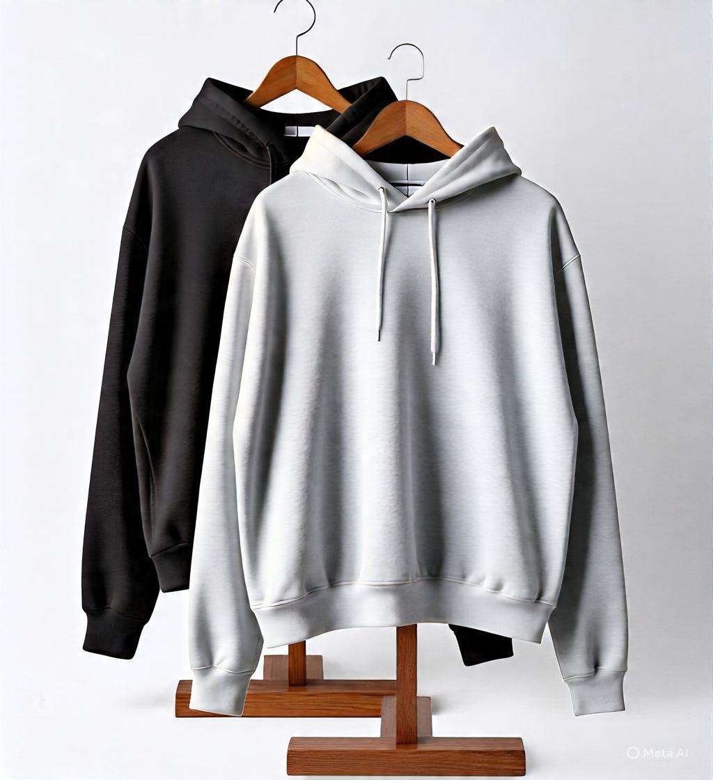 Combo of two Stylish solid Hoodies unisex best for winters grey, and black