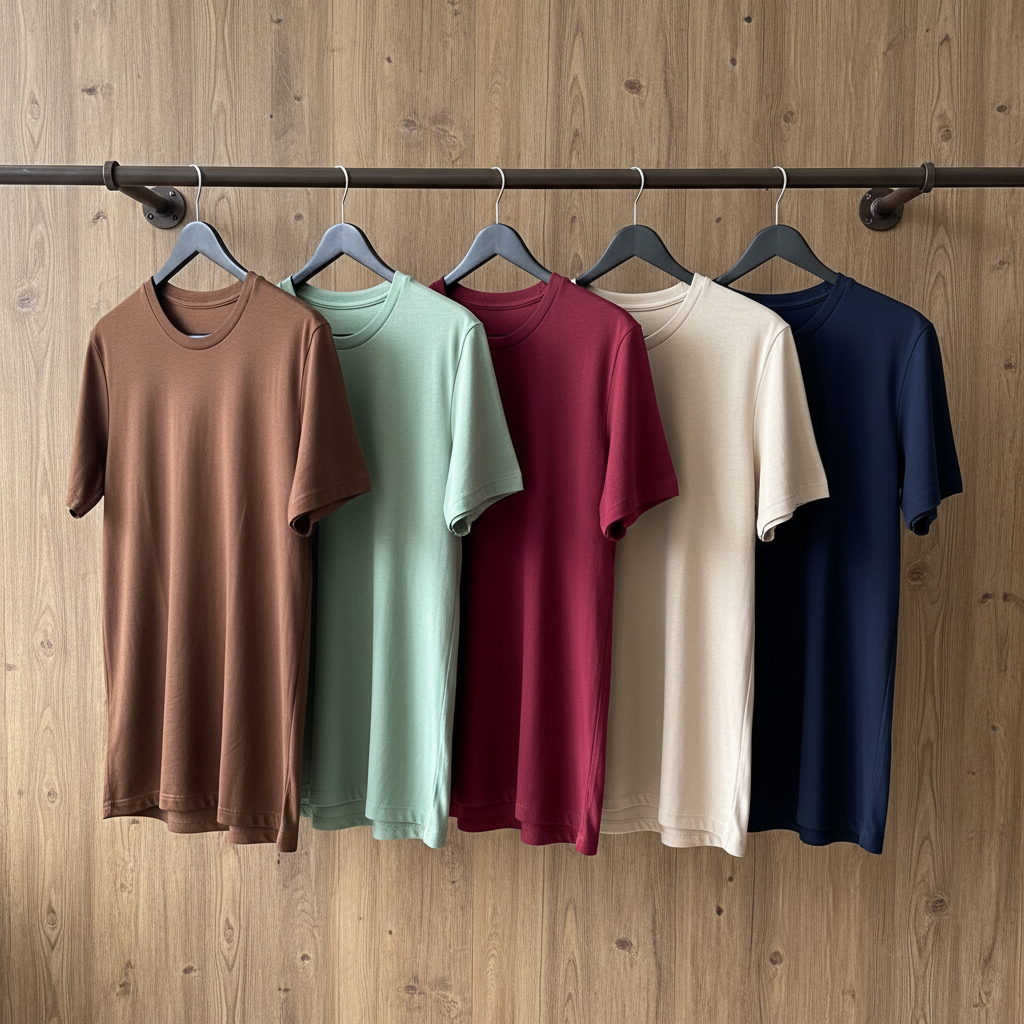 Men's Tshirts Combo (Pack of 5) - Brown, Pista, Wine, Biege, Navy