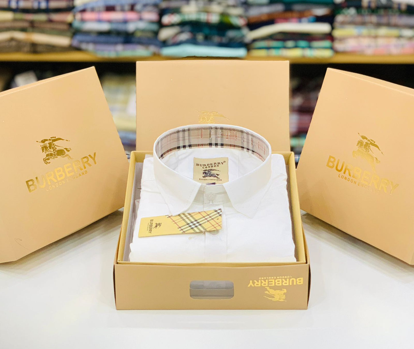 Burberry Premium Quality Shirt White - With Brand Box