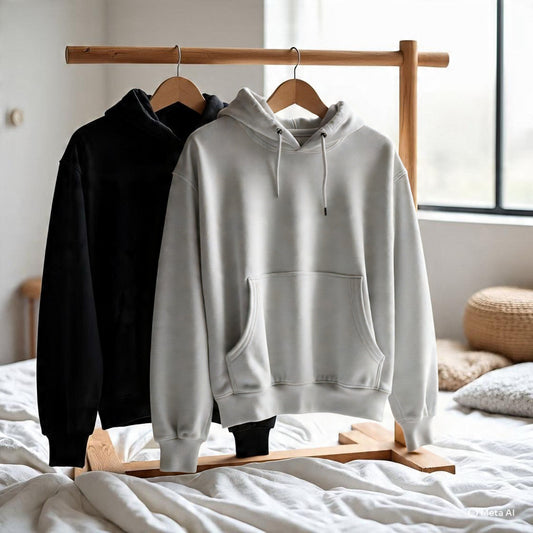 Combo of two Stylish solid Hoodies unisex best for winters (grey, black)