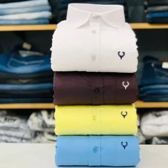 Allen Solly Plain Shirts Combo (Pack of 4)