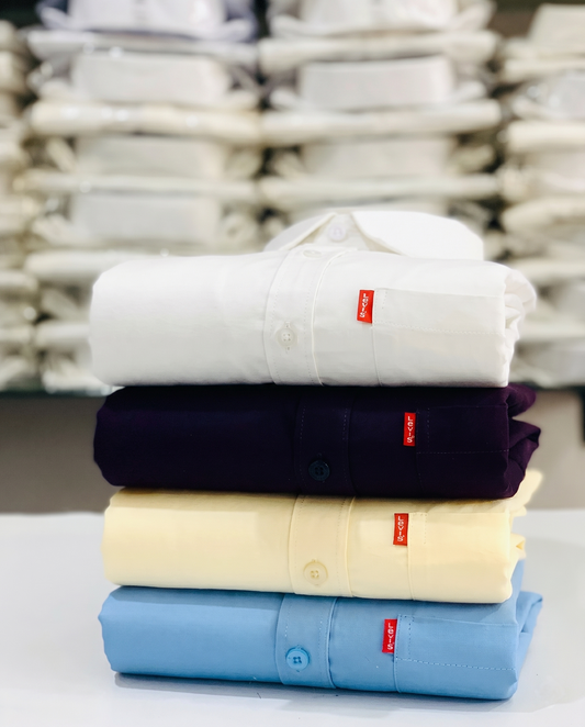 Men's Contemporary Solid Shirts – Set of 4