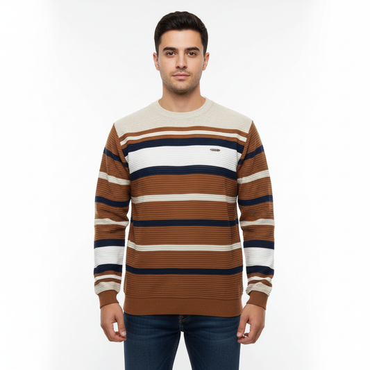 Men’s Striped Cord Fabric Full Sleeve T-Shirt