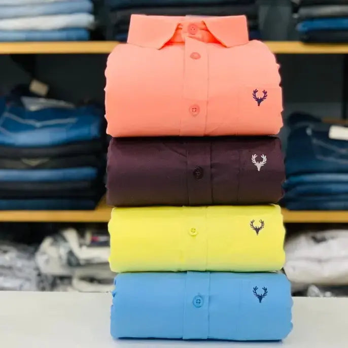 Allen Solly Plain Shirts Combo (Pack of 4)