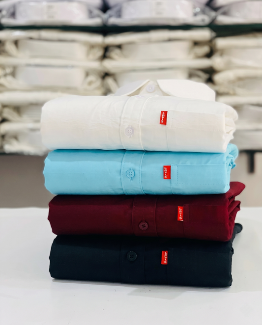 Men's Effortless Style Solid Shirts – Pack of 4