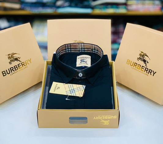 Burberry Premium Quality Shirt Black - With Brand Box