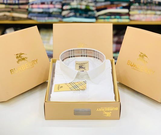 Burberry Premium Quality Shirt White - With Brand Box