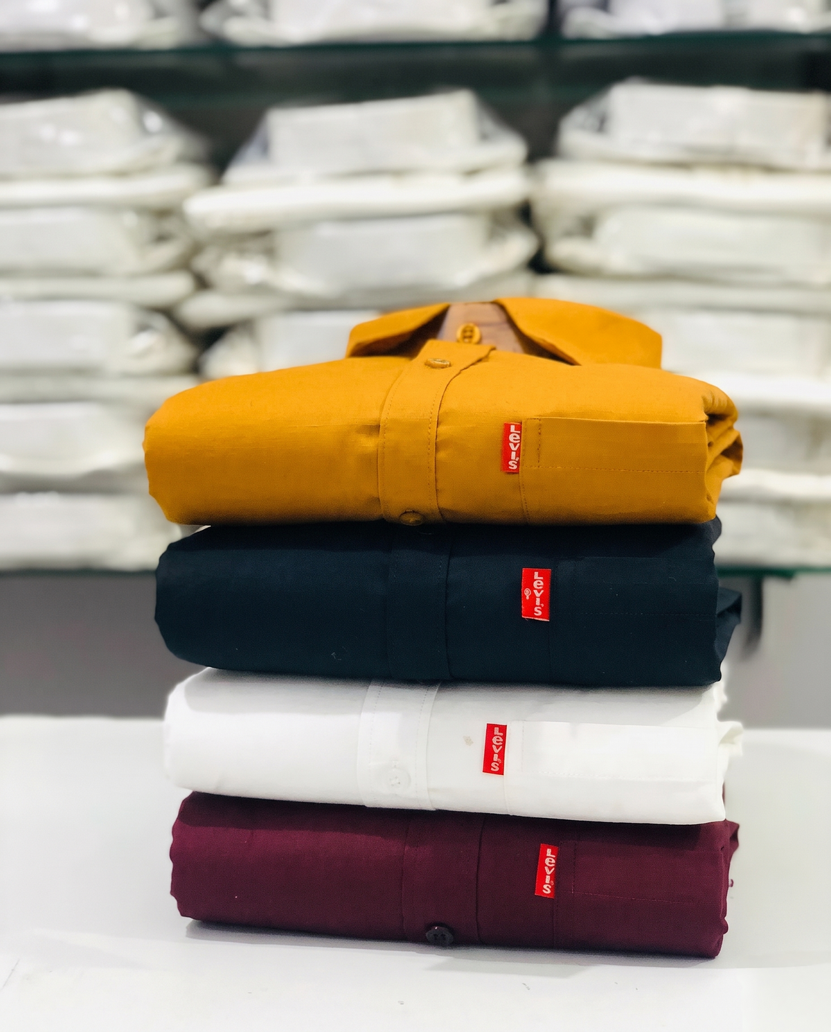 Men's Casual Shirts Multipack – 4 Piece Plain Set