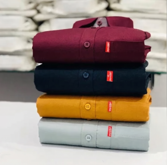 Men's Wardrobe Starter Set – 4 Plain Shirts